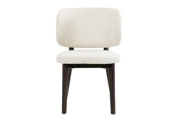 Eira Matstol och Köksstol i Trä med Rökt Ekutseende med Rundad Rygg och Tygsits - Beige - Products - Möbler - Fåtölj & stolar - Matstol & köksstol