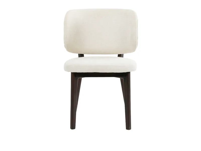 Eira Matstol och Köksstol i Trä med Rökt Ekutseende med Rundad Rygg och Tygsits - Beige - Products - Möbler - Fåtölj & stolar - Matstol & köksstol