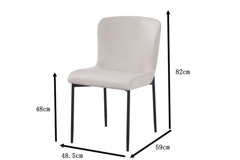 Elsie Matstol Sammet - Beige - Products - Möbler - Fåtölj & stolar - Matstol & köksstol