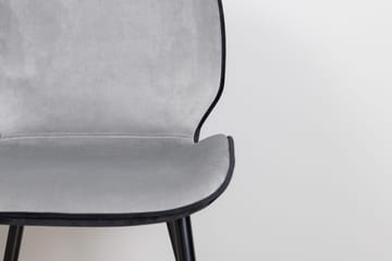 Emma Matstol - Sammet/Ljusgrå/Svart - Products - Möbler - Fåtölj & stolar - Matstol & köksstol