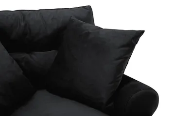 Andrew Fåtölj med Fotpall Sammet - Svart/Krom - Products - Möbler - Fåtölj & stolar - Fåtölj - Sammetsfåtölj