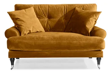 Andrew Loveseat Sammet - Amber/Krom - Products - Möbler - Fåtölj & stolar - Fåtölj - Sammetsfåtölj
