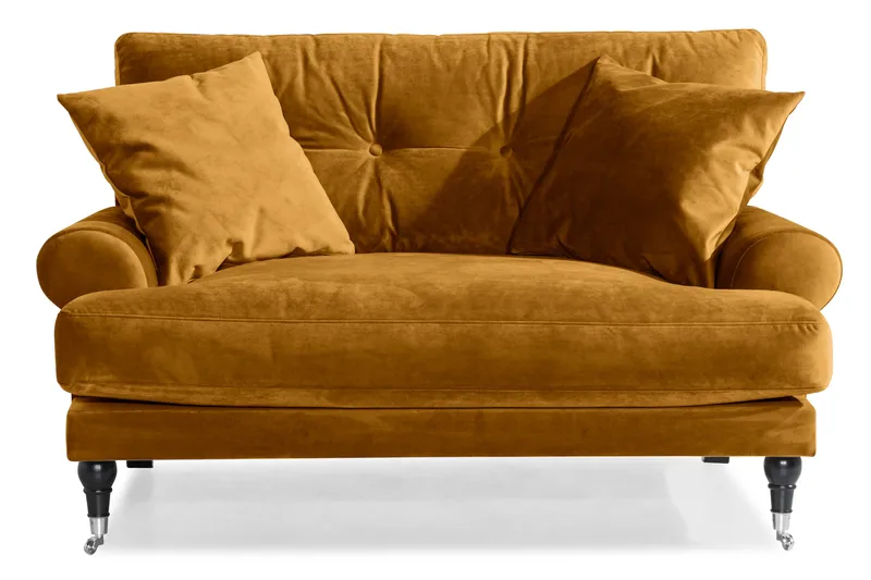 Andrew Loveseat Sammet - Amber/Krom - Products - Möbler - Fåtölj & stolar - Fåtölj - Sammetsfåtölj