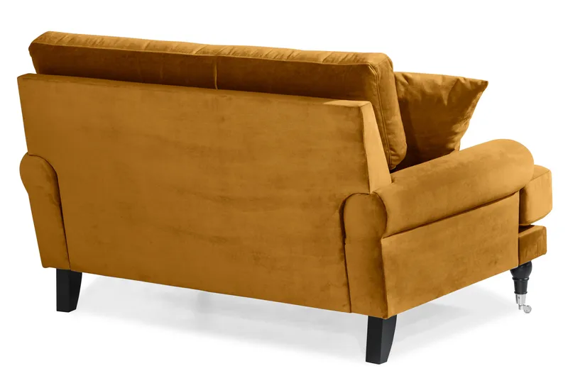 Andrew Loveseat Sammet - Amber/Krom - Products - Möbler - Fåtölj & stolar - Fåtölj - Sammetsfåtölj