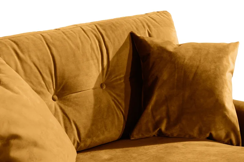 Andrew Loveseat Sammet - Amber/Mässing - Products - Möbler - Fåtölj & stolar - Fåtölj - Sammetsfåtölj