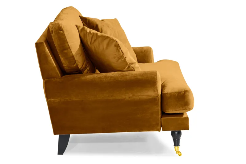 Andrew Loveseat Sammet - Amber/Mässing - Products - Möbler - Fåtölj & stolar - Fåtölj - Sammetsfåtölj