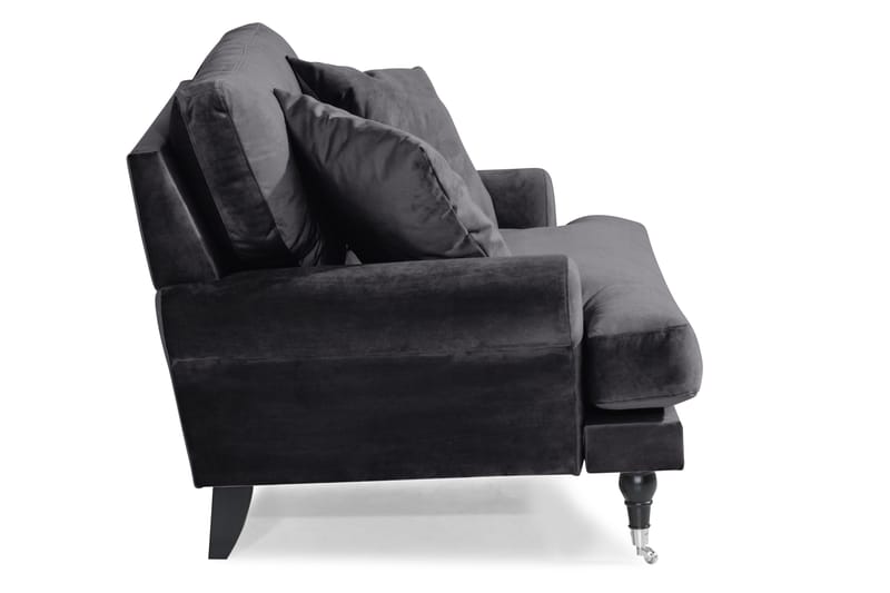 Andrew Loveseat Sammet - Mörkgrå/Krom - Products - Möbler - Fåtölj & stolar - Fåtölj - Sammetsfåtölj