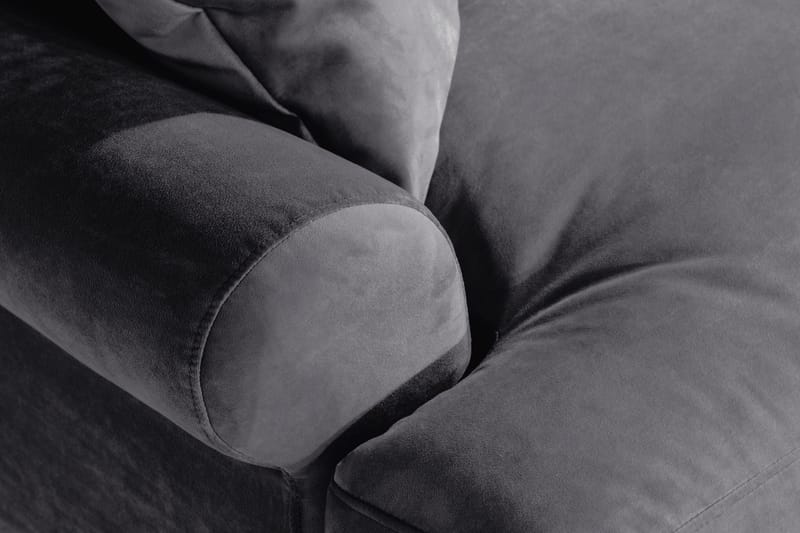Andrew Loveseat Sammet - Mörkgrå/Krom - Products - Möbler - Fåtölj & stolar - Fåtölj - Sammetsfåtölj