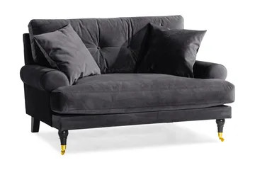 Andrew Loveseat Sammet - Mörkgrå/Mässing - Products - Möbler - Fåtölj & stolar - Fåtölj - Sammetsfåtölj