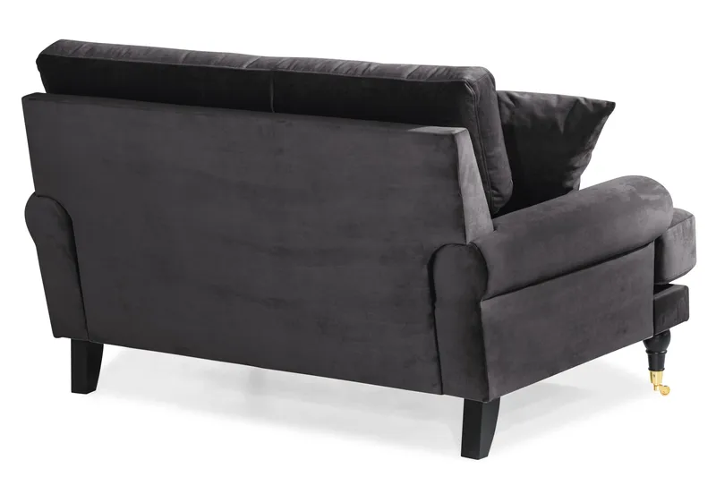 Andrew Loveseat Sammet - Mörkgrå/Mässing - Products - Möbler - Fåtölj & stolar - Fåtölj - Sammetsfåtölj