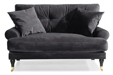 Andrew Loveseat Sammet - Mörkgrå/Mässing - Products - Möbler - Fåtölj & stolar - Fåtölj - Sammetsfåtölj