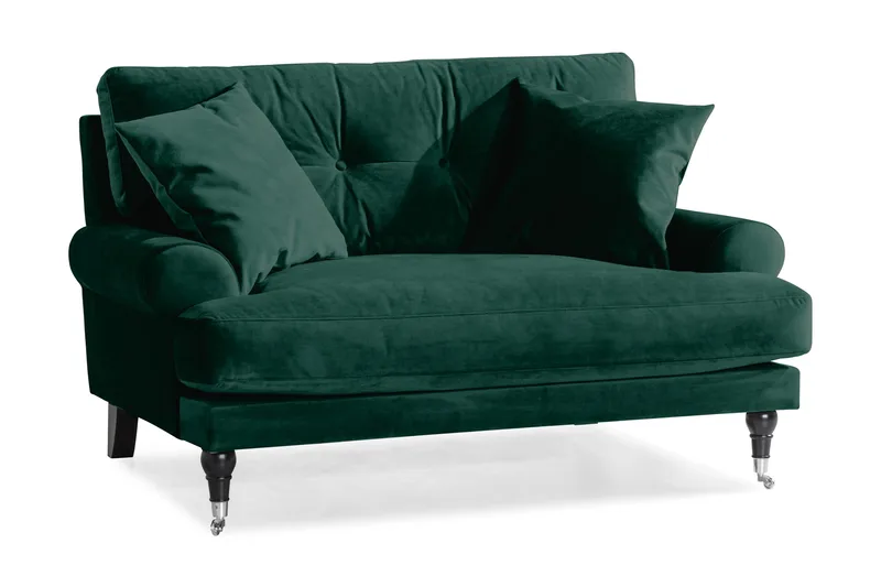 Andrew Loveseat Sammet - Mörkgrön/Krom - Products - Möbler - Fåtölj & stolar - Fåtölj - Sammetsfåtölj