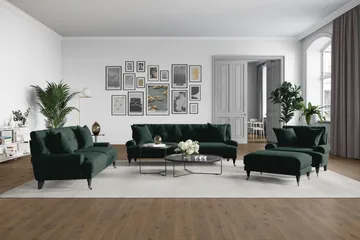 Andrew Loveseat Sammet - Mörkgrön/Krom - Products - Möbler - Fåtölj & stolar - Fåtölj - Sammetsfåtölj