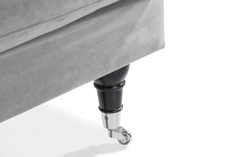 Andrew Loveseat Sammet - Silvergrå/Krom - Products - Möbler - Fåtölj & stolar - Fåtölj - Sammetsfåtölj
