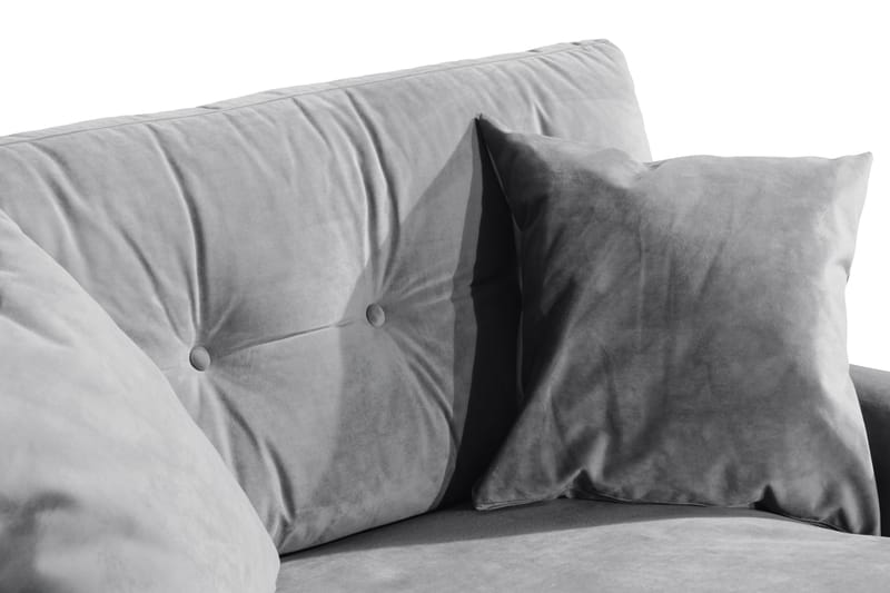 Andrew Loveseat Sammet - Silvergrå/Krom - Products - Möbler - Fåtölj & stolar - Fåtölj - Sammetsfåtölj