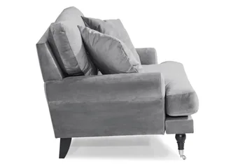 Andrew Loveseat Sammet - Silvergrå/Krom - Products - Möbler - Fåtölj & stolar - Fåtölj - Sammetsfåtölj