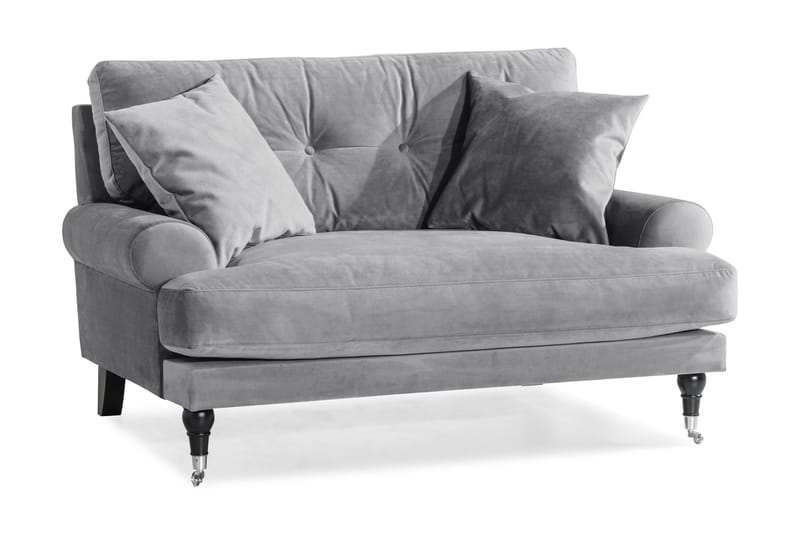 Andrew Loveseat Sammet - Silvergrå/Krom - Products - Möbler - Fåtölj & stolar - Fåtölj - Sammetsfåtölj