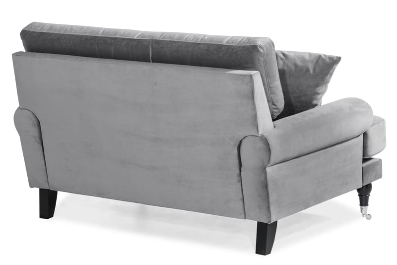 Andrew Loveseat Sammet - Silvergrå/Krom - Products - Möbler - Fåtölj & stolar - Fåtölj - Sammetsfåtölj