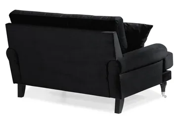Andrew Loveseat Sammet - Svart/Krom - Products - Möbler - Fåtölj & stolar - Fåtölj - Sammetsfåtölj