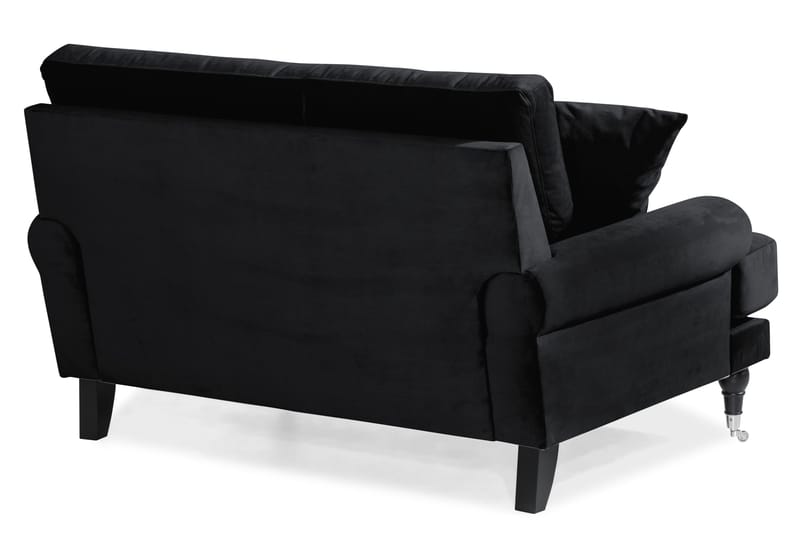 Andrew Loveseat Sammet - Svart/Krom - Products - Möbler - Fåtölj & stolar - Fåtölj - Sammetsfåtölj