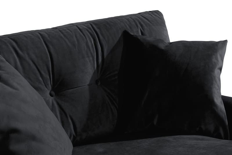 Andrew Loveseat Sammet - Svart/Krom - Products - Möbler - Fåtölj & stolar - Fåtölj - Sammetsfåtölj