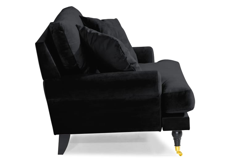 Andrew Loveseat Sammet - Svart/Mässing - Products - Möbler - Fåtölj & stolar - Fåtölj - Sammetsfåtölj