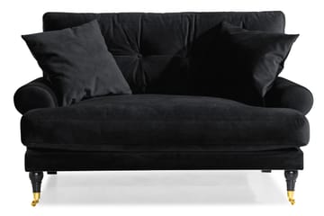 Andrew Loveseat Sammet - Svart/Mässing - Products - Möbler - Fåtölj & stolar - Fåtölj - Sammetsfåtölj