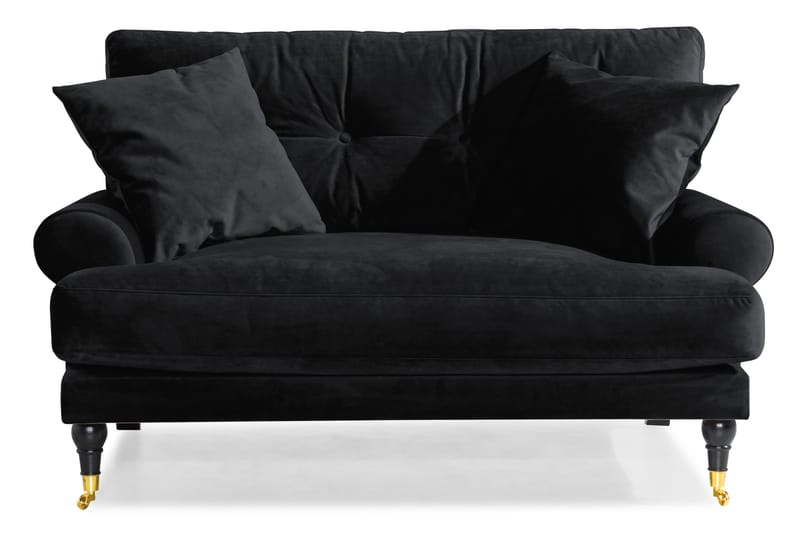 Andrew Loveseat Sammet - Svart/Mässing - Products - Möbler - Fåtölj & stolar - Fåtölj - Sammetsfåtölj