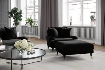 Andrew Loveseat Sammet - Svart/Mässing - Products - Möbler - Fåtölj & stolar - Fåtölj - Sammetsfåtölj