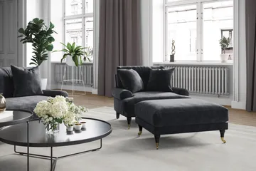 Andrew Sammetsfåtölj - Silvergrå/Krom - Products - Möbler - Fåtölj & stolar - Fåtölj - Sammetsfåtölj