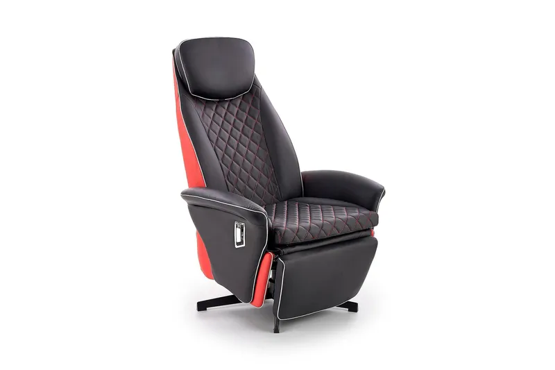 Chatsworth Reclinerfåtölj Ecoläder, Svart/Röd