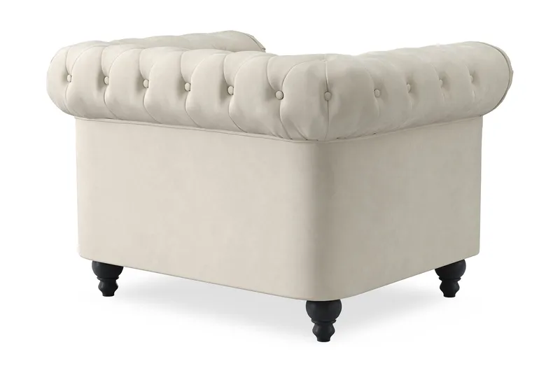Chesterfield Lyx Stor skön djup sammetsfåtölj - Fåtölj till vardagsrum - Beige - Products - Möbler - Fåtölj & stolar - Fåtölj - Chesterfield fåtölj