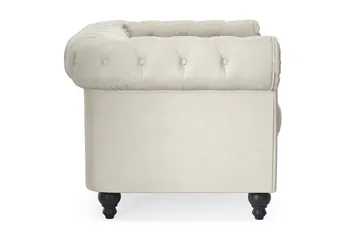 Chesterfield Lyx Stor skön djup sammetsfåtölj - Fåtölj till vardagsrum - Beige - Products - Möbler - Fåtölj & stolar - Fåtölj - Chesterfield fåtölj