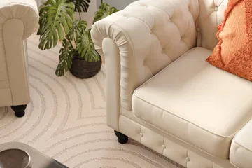 Chesterfield Lyx Stor sk ön djup sammetsfåtölj - Fåtölj till vardagsrum - Beige - Products - Möbler - Fåtölj & stolar - Fåtölj - Chesterfield fåtölj