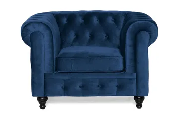 Chesterfield Lyx Stor skön djup sammetsfåtölj - Fåtölj till vardagsrum - Blå - Products - Möbler - Fåtölj & stolar - Fåtölj - Chesterfield fåtölj