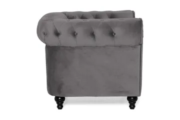 Chesterfield Lyx Stor skön djup sammetsfåtölj - Fåtölj till vardagsrum - Mörkgrå - Products - Möbler - Fåtölj & stolar - Fåtölj - Chesterfield fåtölj