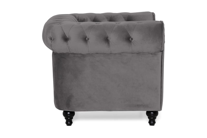 Chesterfield Lyx Stor skön djup sammetsfåtölj - Fåtölj till vardagsrum - Mörkgrå - Products - Möbler - Fåtölj & stolar - Fåtölj - Chesterfield fåtölj