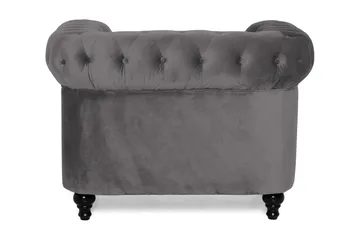 Chesterfield Lyx Stor skön djup sammetsfåtölj - Fåtölj till vardagsrum - Mörkgrå - Products - Möbler - Fåtölj & stolar - Fåtölj - Chesterfield fåtölj