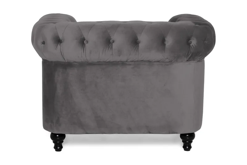 Chesterfield Lyx Stor skön djup sammetsfåtölj - Fåtölj till vardagsrum - Mörkgrå - Products - Möbler - Fåtölj & stolar - Fåtölj - Chesterfield fåtölj
