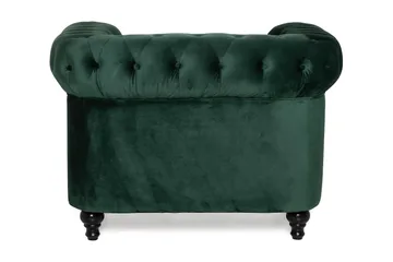 Chesterfield Lyx Stor skön djup sammetsfåtölj - Fåtölj till vardagsrum - Mörkgrön - Products - Möbler - Fåtölj & stolar - Fåtölj - Chesterfield fåtölj