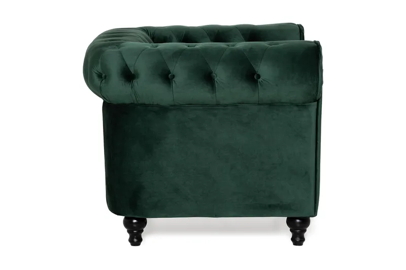 Chesterfield Lyx Stor skön djup sammetsfåtölj - Fåtölj till vardagsrum - Mörkgrön - Products - Möbler - Fåtölj & stolar - Fåtölj - Chesterfield fåtölj