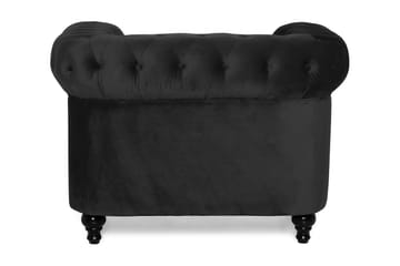 Chesterfield Lyx Stor skön djup sammetsfåtölj - Fåtölj till vardagsrum - Svart - Products - Möbler - Fåtölj & stolar - Fåtölj - Chesterfield fåtölj