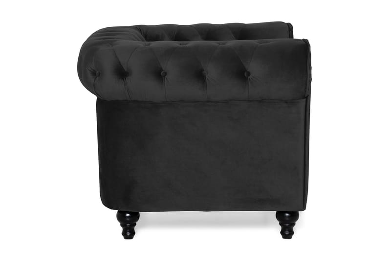 Chesterfield Lyx Stor skön djup sammetsfåtölj - Fåtölj till vardagsrum - Svart - Products - Möbler - Fåtölj & stolar - Fåtölj - Chesterfield fåtölj