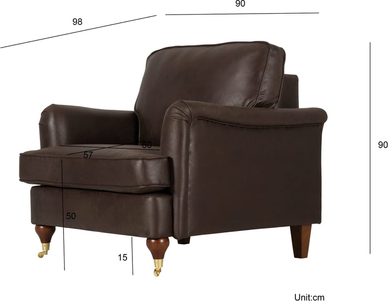 Fåtölj Howard brun klädsel - Watford - Vintagebrun - Products - Möbler - Fåtölj & stolar - Fåtölj - Howard fåtölj