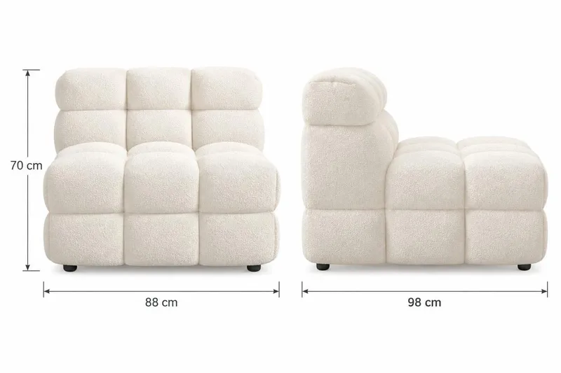 Elise Bubblig Fåtölj Utan Armstöd i Teddy - Beige - Products - Möbler - Fåtölj & stolar - Fåtölj - Fåtölj utan armstöd