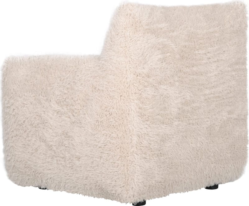 Fåtölj fluffig beige tygklädsel - beige - Products - Möbler - Fåtölj & stolar - Fåtölj