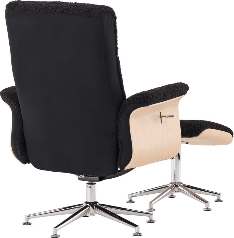 Hagön reclinerfåtölj med fotpall - Svart/oljad ek - Antracit teddy - Products - Möbler - Fåtölj & stolar - Fåtölj - Biofåtölj & reclinerfåtölj