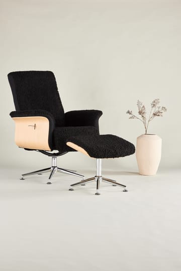 Hagön reclinerfåtölj med fotpall - Svart/oljad ek - Antracit teddy - Products - Möbler - Fåtölj & stolar - Fåtölj - Biofåtölj & reclinerfåtölj