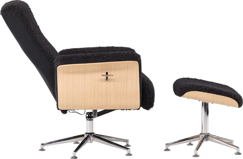 Hagön reclinerfåtölj med fotpall - Svart/oljad ek - Antracit teddy - Products - Möbler - Fåtölj & stolar - Fåtölj - Biofåtölj & reclinerfåtölj
