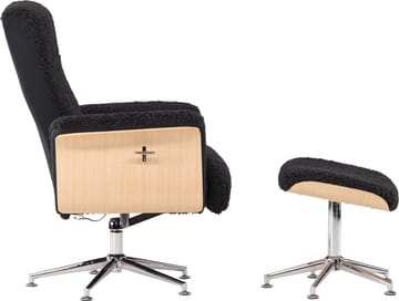 Hagön reclinerfåtölj med fotpall - Svart/oljad ek - Antracit teddy - Products - Möbler - Fåtölj & stolar - Fåtölj - Biofåtölj & reclinerfåtölj